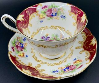 Tea Cup & Saucer: Royal Albert Bone China " Canterbury " Pattern Made In England