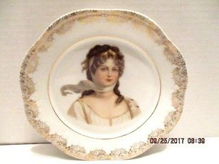 Mignon 7.  25 " Salad Plate Queen Louise Of Prussia Gold Scallop Edge Bavaria
