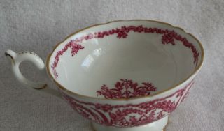 Vintage Coalport Fine Bone China Teacup and Saucer Red Floral Hanging Baskets 5