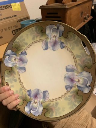 Vintage Floral 8.  5” Hand Painted Plate