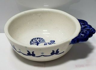 Poppytrail By Metlox Provincial Blue Handled Open Soup Bowl California Pottery