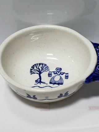 POPPYTRAIL by Metlox PROVINCIAL BLUE Handled Open Soup Bowl California Pottery 2