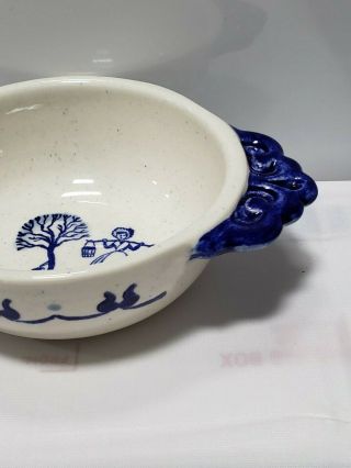 POPPYTRAIL by Metlox PROVINCIAL BLUE Handled Open Soup Bowl California Pottery 3