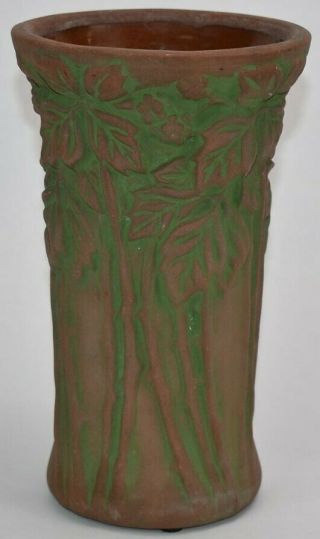 Vintage Peters And Reed Pottery Moss Aztec Brown And Green Ceramic Vase