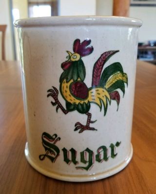 Vintage Metlox Mcm Poppytrail Rooster Sugar Canister No Lid
