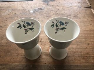 2 Wedgwood Williamsburg Wild Flowers Double Egg Cup