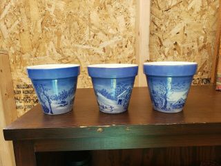 Currier And Ives Planters Set Of 3