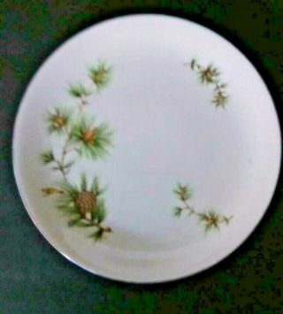 Fine Seyei China Porcelain Plate 7 1/2 " With Pine Cones Japan