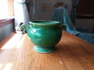 Vintage Mc Coy Pottery Planter Green 6 Tall By 6 1/2 Wide Pretty Piece