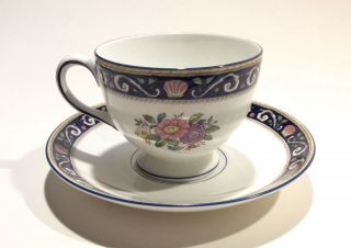 Wedgwood Blue Runnymede Tea Cup & Saucer Set S W4472