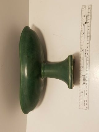 Vintage McCoy Glazed Green Oval Pedestal Planter Vase 5