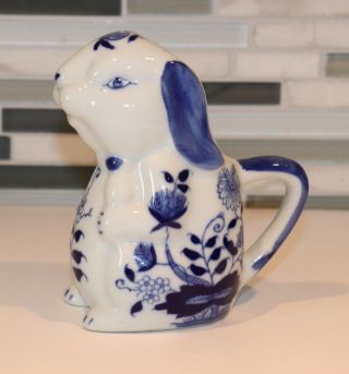 Formalities By Baum Bros Vintage Porcelain Blue & White Rabbit Creamer Pitcher