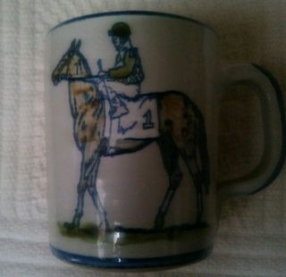 Louisville Stoneware Coffee Mug Horse And Jockey