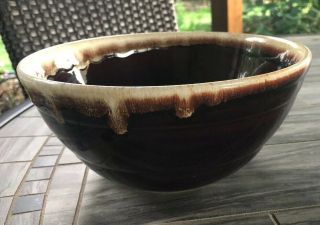 Vintage Unmarked Brown Drip 9 1/2” Mixing Bowl