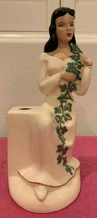 1940s Weil Ware California Figurines Ivy Lady Vase 12 "