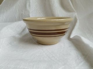 Vintage Yellow Ware Brown Band Small Mixing Serving 5.  5 " Bowl Stoneware Country
