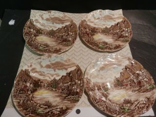 4 Johnson Brothers Olde English Countryside Bread Butter Plates 6.  25 " Round