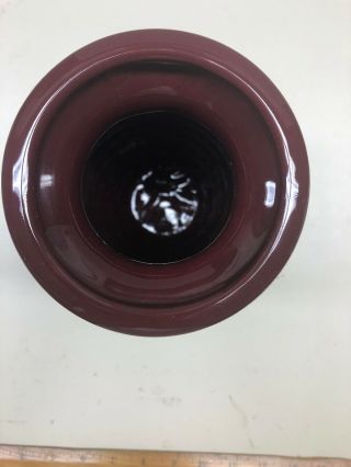 HAEGER Art Pottery Swirled Beehive Vase Burgundy/Maroon USA 4