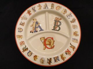 Tiffany & Co Alphabet Bears Plate,  Abc Porcelain Divided Plate,  Japan 1994