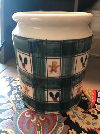 Hartstone Pottery Usa Christmas Holiday Kitchen Canister Cookie Jar Crock 1983