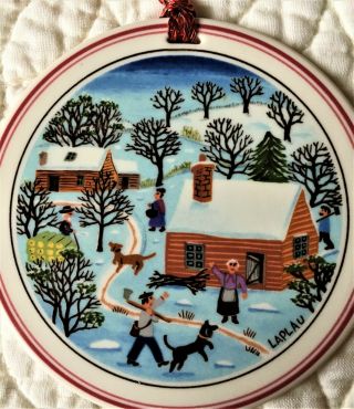 Villeroy & Boch Laplau Naif Christmas Ornament 4 2 Sided Folk Art - Sweet 4