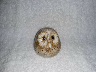 Pigeon Forge Tennesee Pottery Speckled Owl Figurine 2 1/4 " Tall