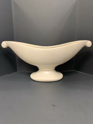 Vintage Mccoy White Pedestal Art Pottery Vase Planter Console Bowl
