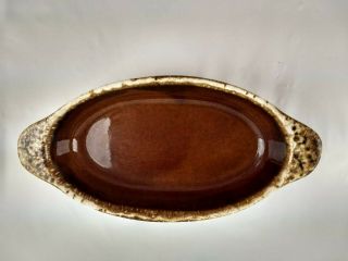 Hull Pottery Brown Drip Oval Bowl Oven Proof Made In Usa