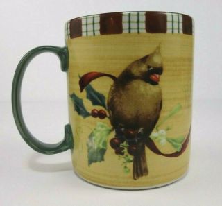 Lenox Winter Greetings Everyday Tartan Red Cardinal Bird Coffee Mug 3