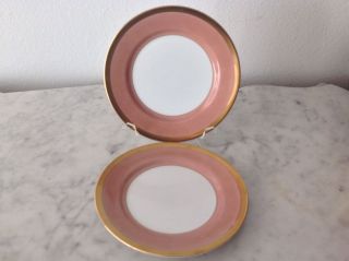 2 Plates 6.  5 " Fitz & Floyd Versailles Dusty Rose Pink Gold Bread & Butter