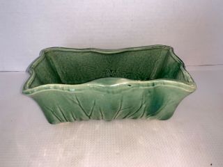 Vintage Mccoy Pottery Turquoise Blue/green Ruffled Edge Rectangle Planter 8”