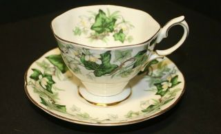Royal Albert Bone China Cup And Saucer Set Made In England " Ivy Lea "