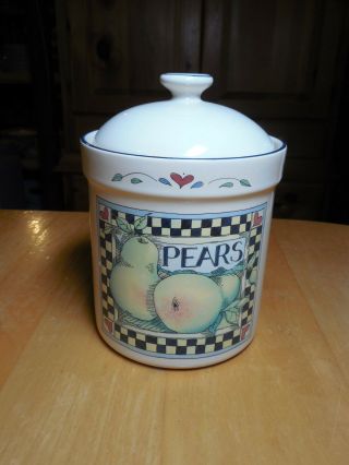 Certified Intl Susan Winget Fruit Pears Canister W Lid 4 " 1 Available