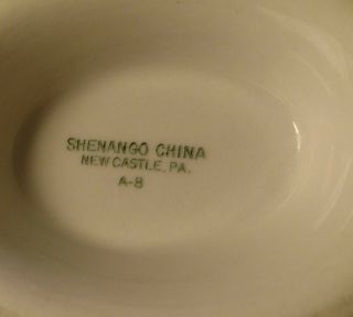 Vintage SHENANGO CHINA Large Restaurant Ware GRAVY BOAT with Green Stripes A - 8 2