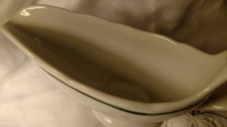 Vintage SHENANGO CHINA Large Restaurant Ware GRAVY BOAT with Green Stripes A - 8 4
