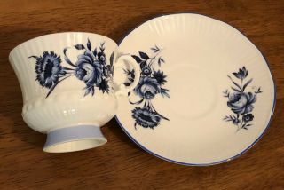 Royal Crest Bone China Tea Cup and Saucer Blue Flowers Made in England 2