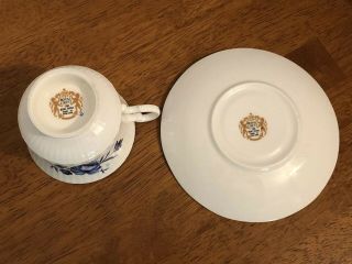 Royal Crest Bone China Tea Cup and Saucer Blue Flowers Made in England 3