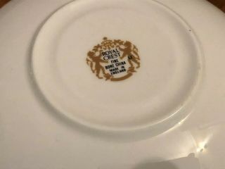 Royal Crest Bone China Tea Cup and Saucer Blue Flowers Made in England 5