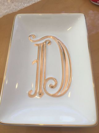 Ceramic Gold Letter “d” Soap/candy/jewelry Dish