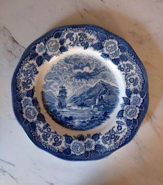 Vintage Royal Warwick England Lochs Of Scotland Loch Oich Blue Dinner Plate