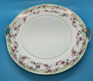 Vintage Silesia Platter With Handles - Roses
