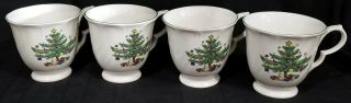 Nikko HAPPY HOLIDAYS Set of 4 Coffee Tea Cups & Saucers Christmas holiday mugs 3
