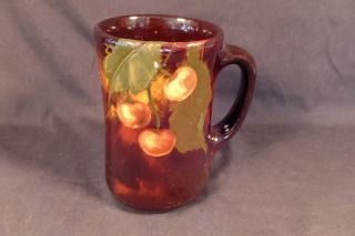Weller Art Pottery Antique Signed Standard Glaze Mug Cherries 5 "