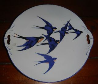Vintage M Z Austria 9 " Bluebird Cookie Or Desert Plate