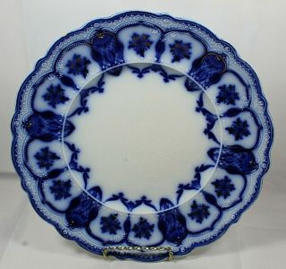 Antique Johnson Brothers England Eclipse Pattern Flow Blue 10 Inch Plate