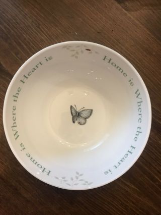 Lenox Butterfly Meadow Sentiment Bowl Home Is Where The Heart Is
