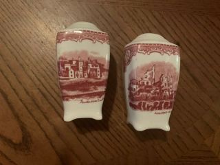 Johnson Bros England Old Britain Castles Pink Salt And Pepper Shakers