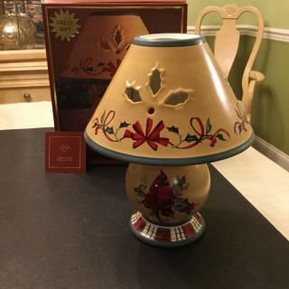Lenox “winter Greetings” Candle Lamp Shade Cardinal Bird