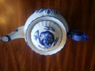 Handpainted Delftware Teapot with matching cup 3