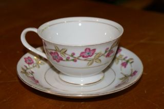 Valmont China Briar Rose Cup And Saucer